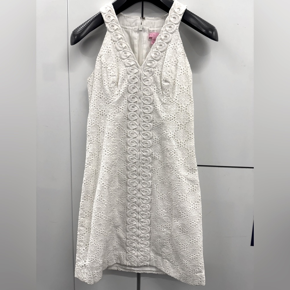 Lilly Pulitzer Cream Midi Dress with Eyelet Design